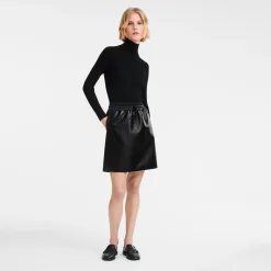 Jupe En Cuir Avec Empiècement à La Ceinture