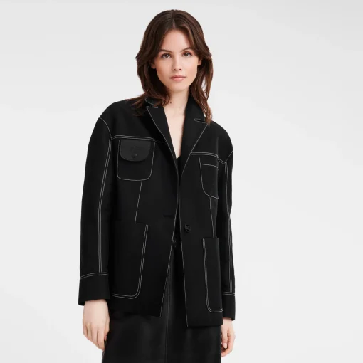 Veste Oversize à Surpiqures